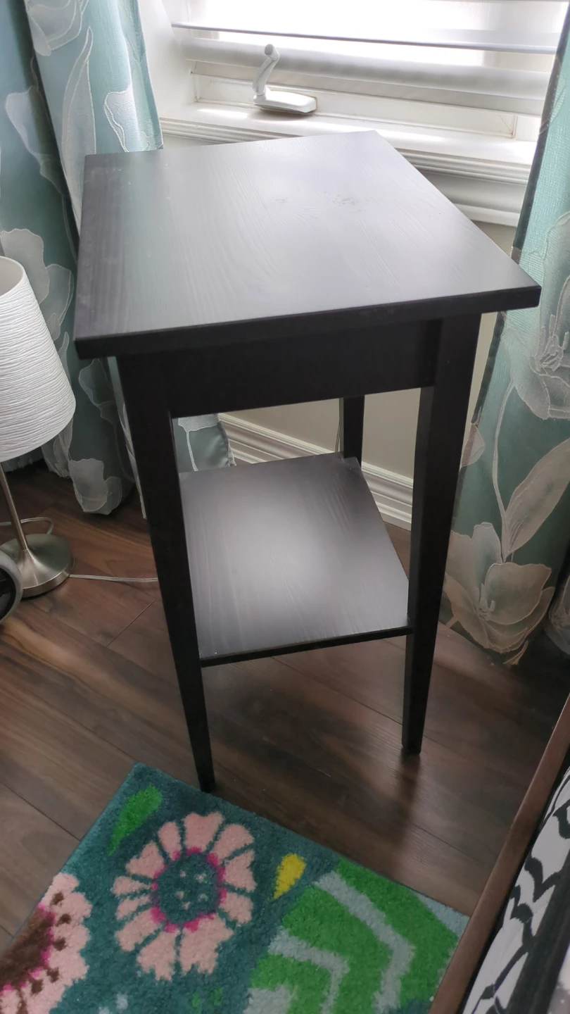 Black Side Table with Drawer - photo 4