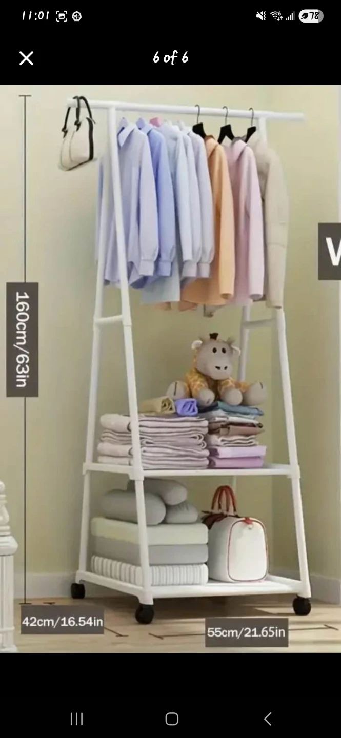 Black Garment Rack with Shelves