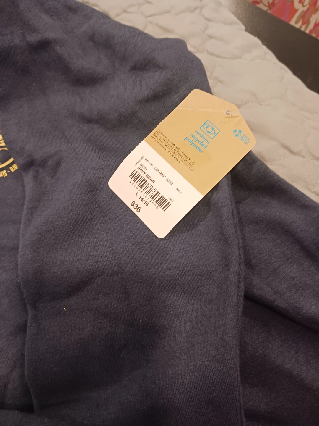 Thereabouts Navy Bear Zip-Up Hoodie L (14/16) - photo 3