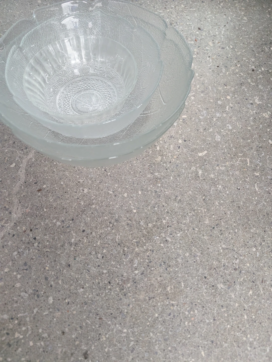 Set of 4 Frosted Glass Bowls with Leaf Design - photo 3