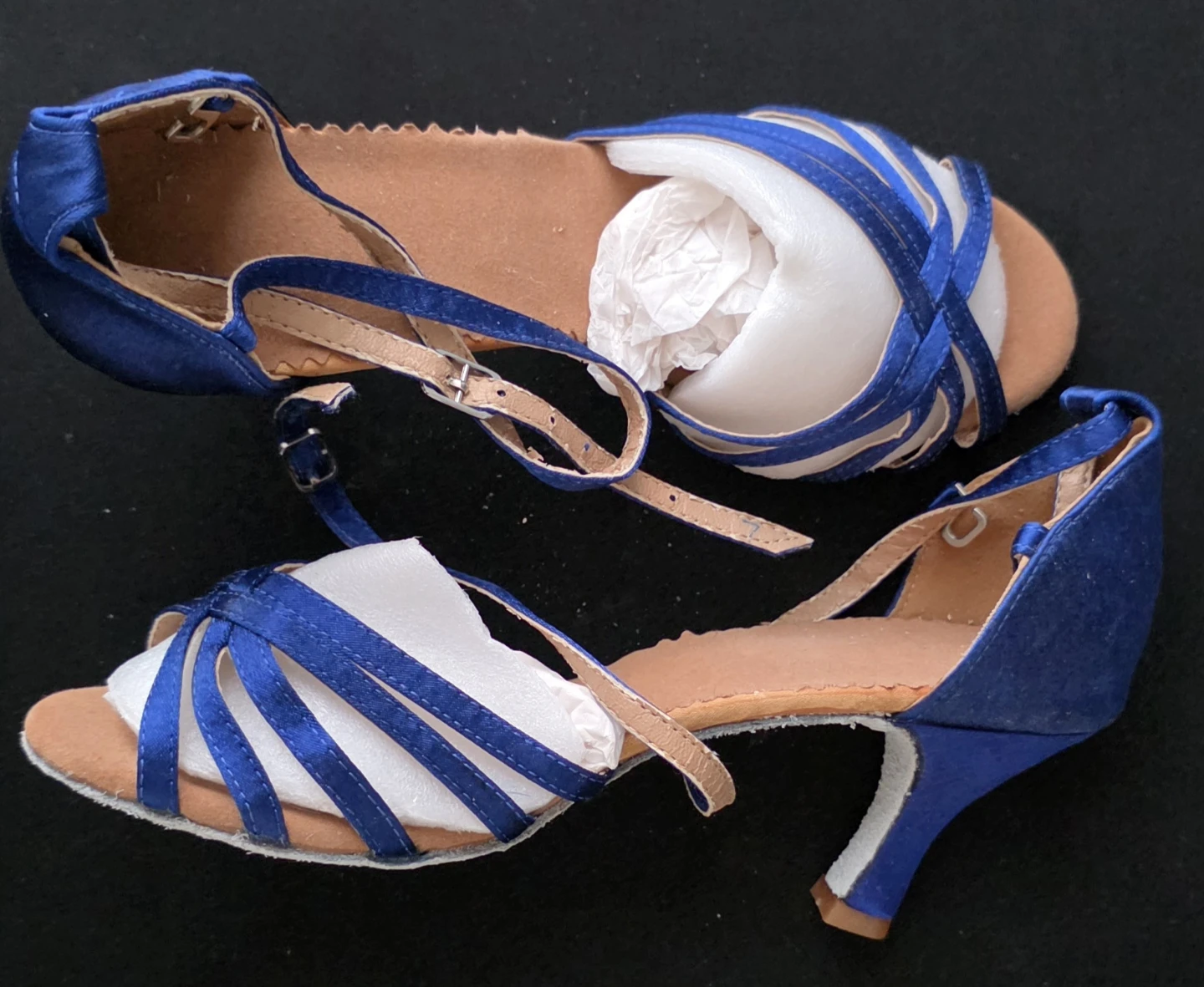 Blue Satin Ballroom/Latin Dance Heels Size 39