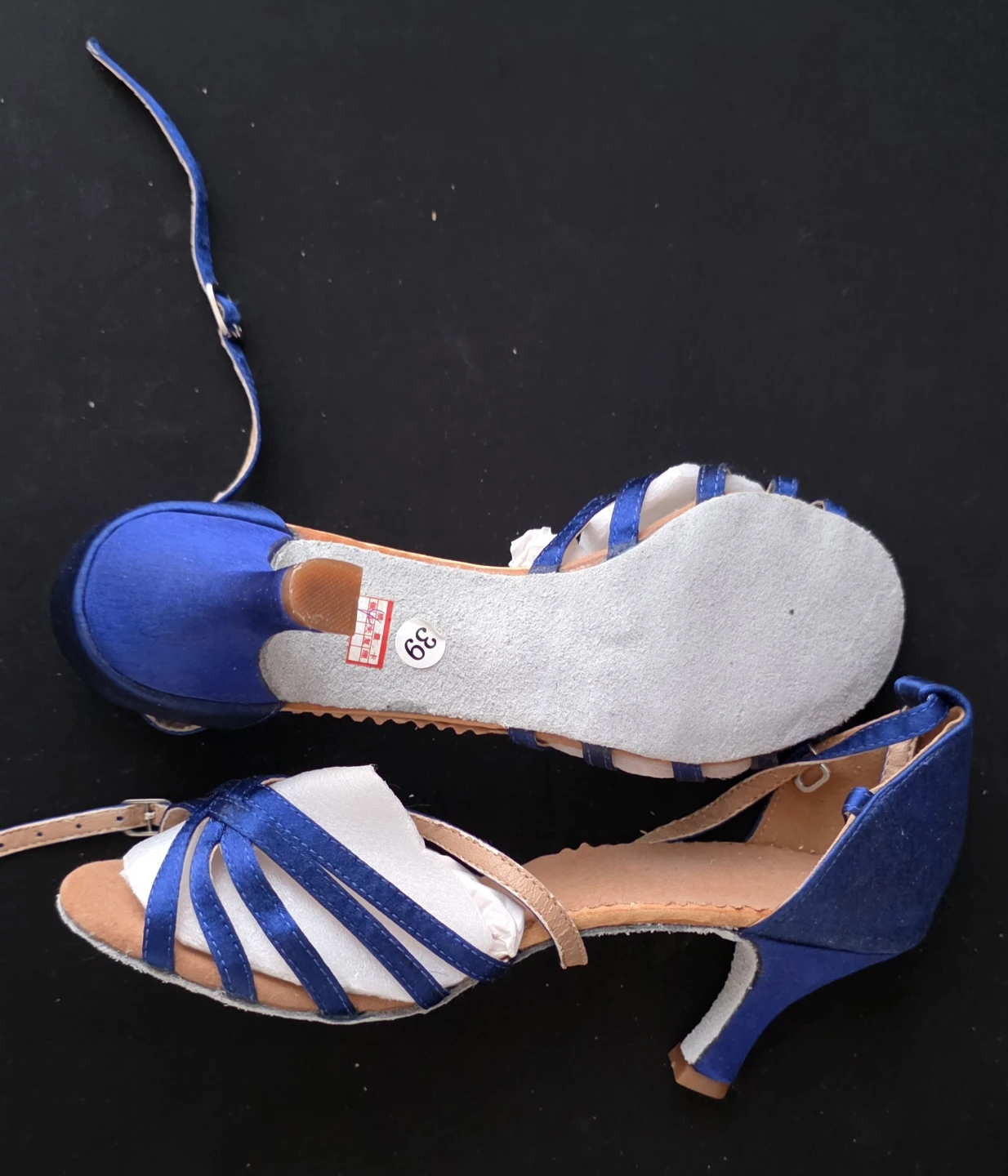 Blue Satin Ballroom/Latin Dance Heels Size 39 - photo 2
