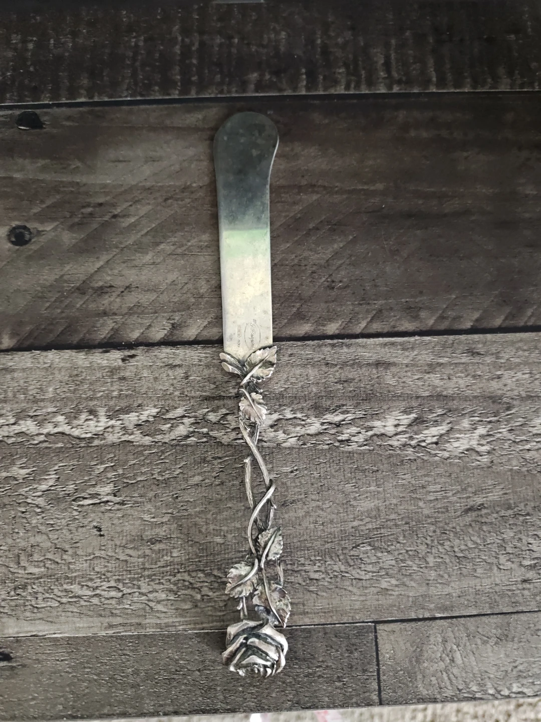 Sterling Silver Rose Butter Knife