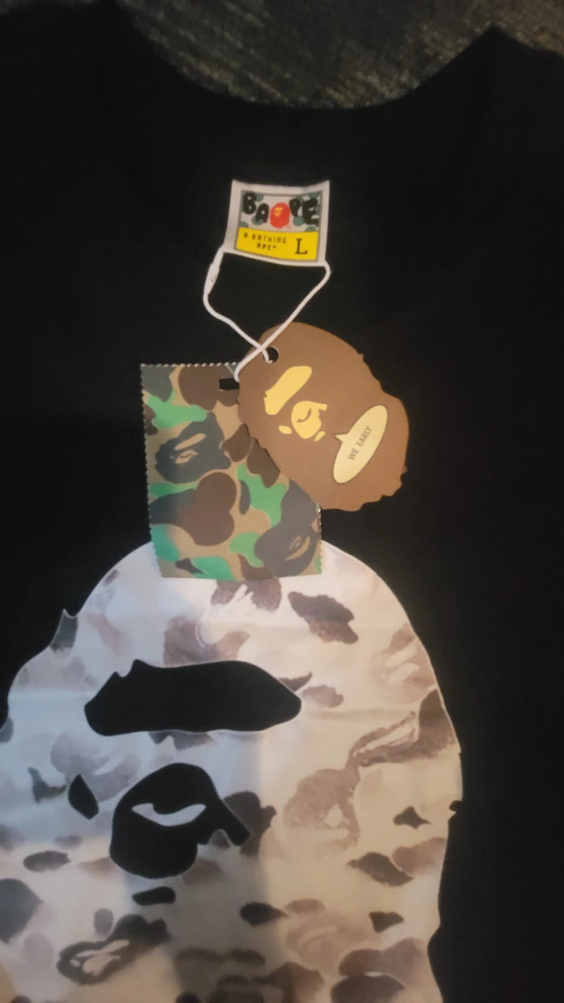 BAPE APE HEAD CAMO T-SHIRT BLACK SIZE L - photo 2