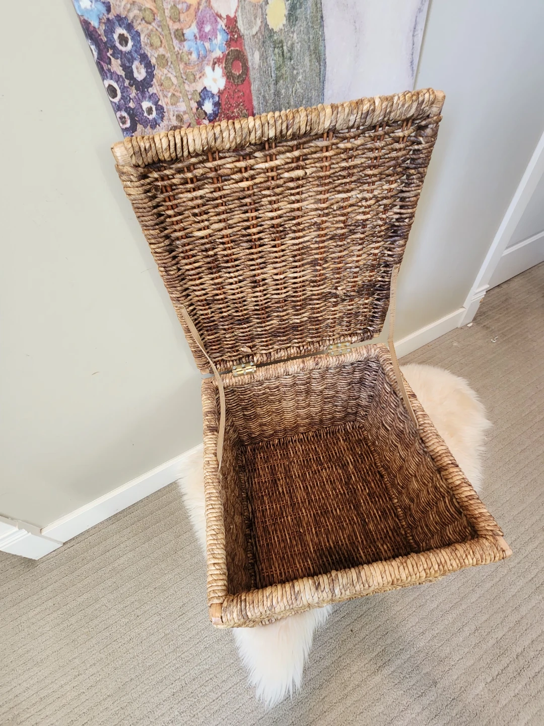 LIKE NEW Woven Storage Basket with Lid - photo 4