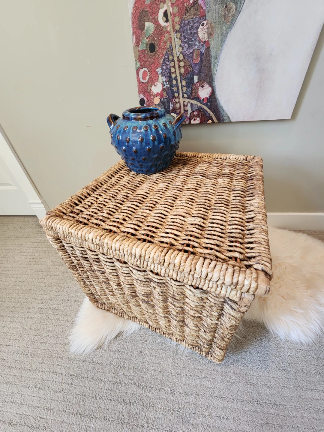 LIKE NEW Woven Storage Basket with Lid - photo 5