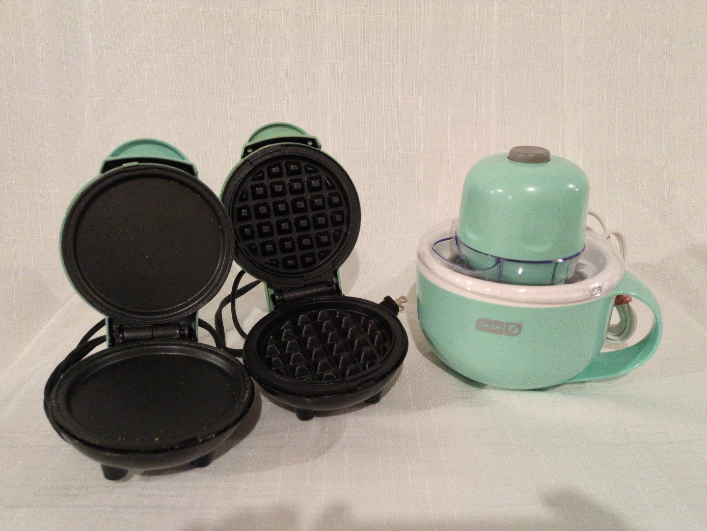 Dash Mini Waffle, pancake or egg & Ice Cream Maker Set - Aqua - photo 2
