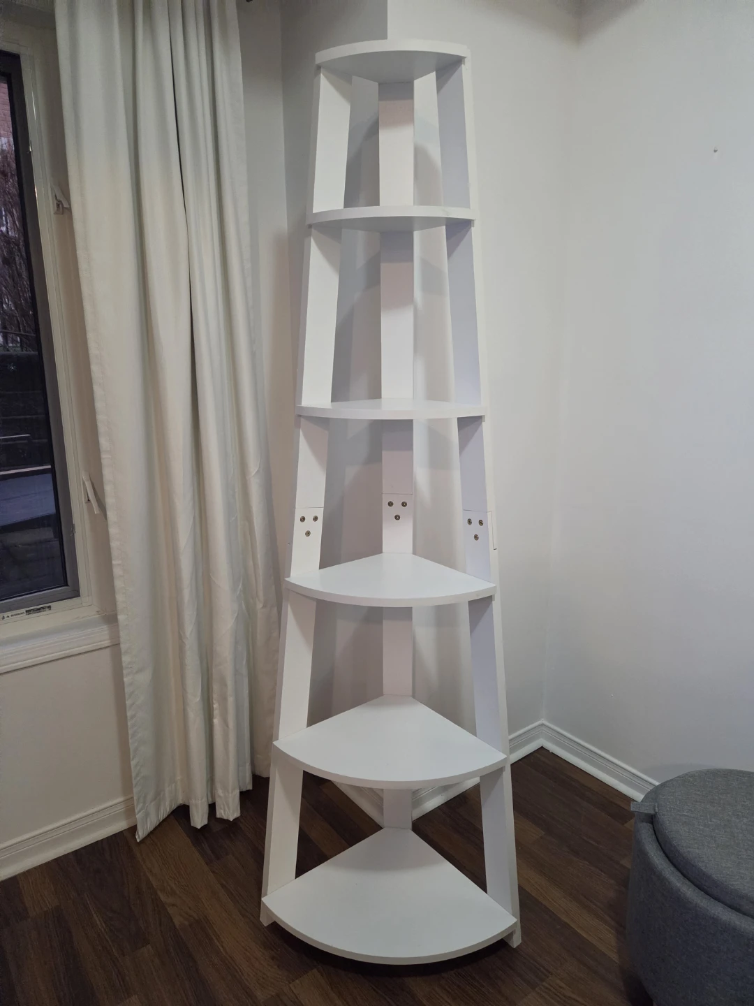 White Corner Shelf Unit