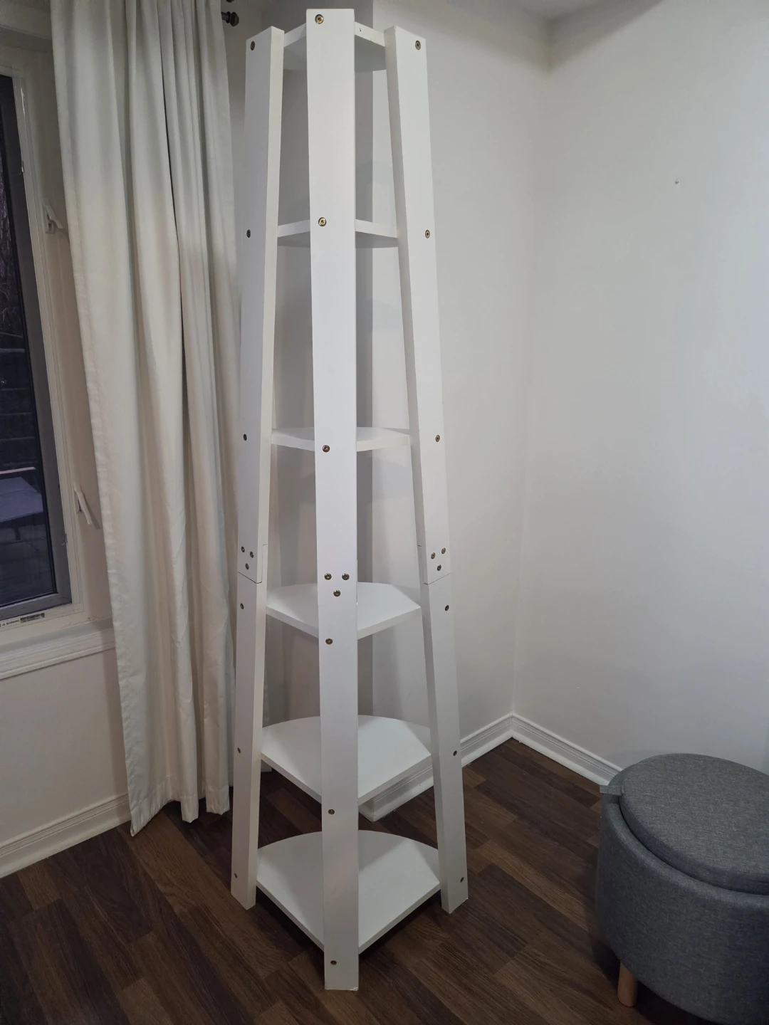 White Corner Shelf Unit - photo 3