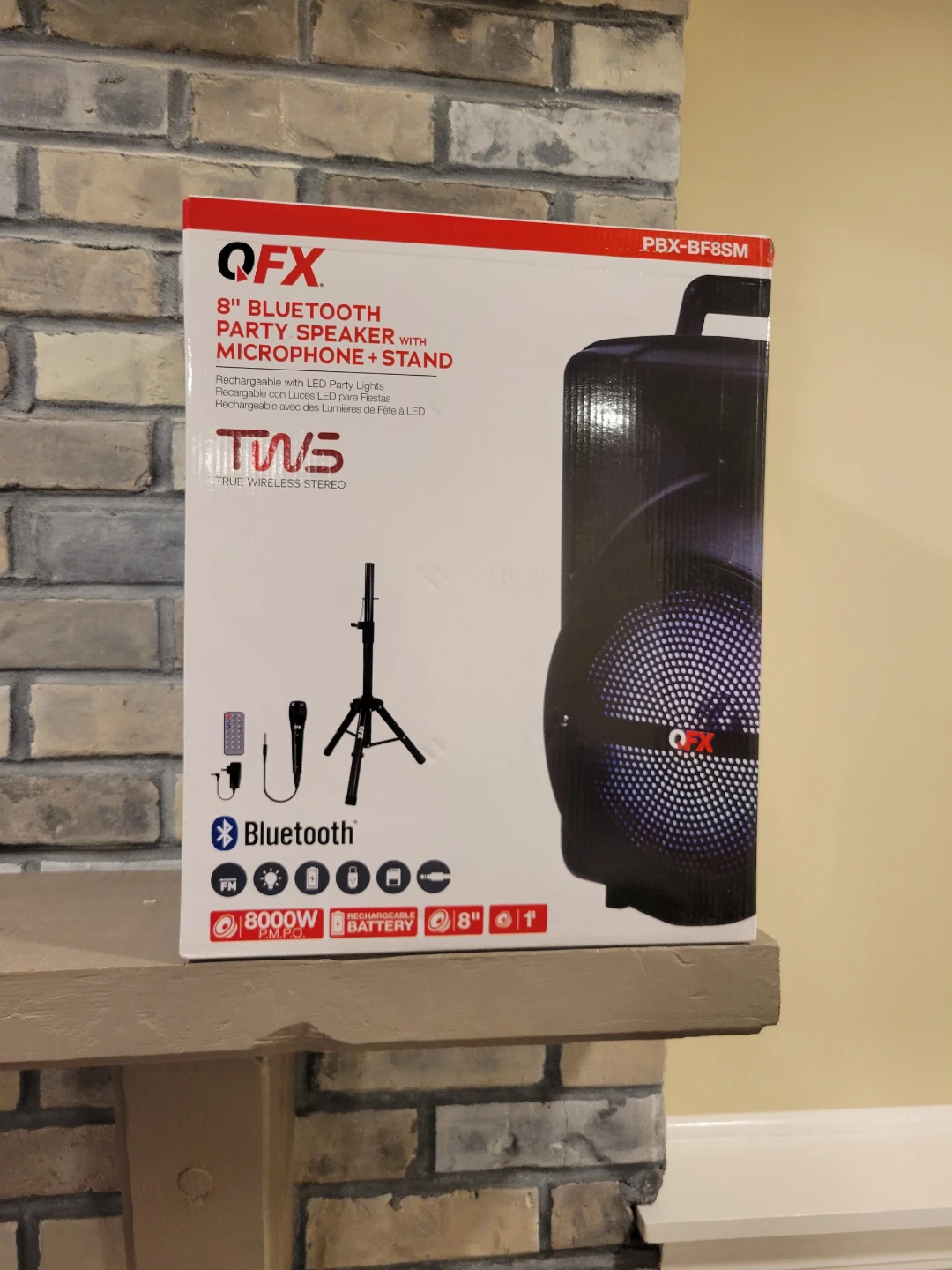 QFX 8" Bluetooth Party Speaker with Microphone and Stand