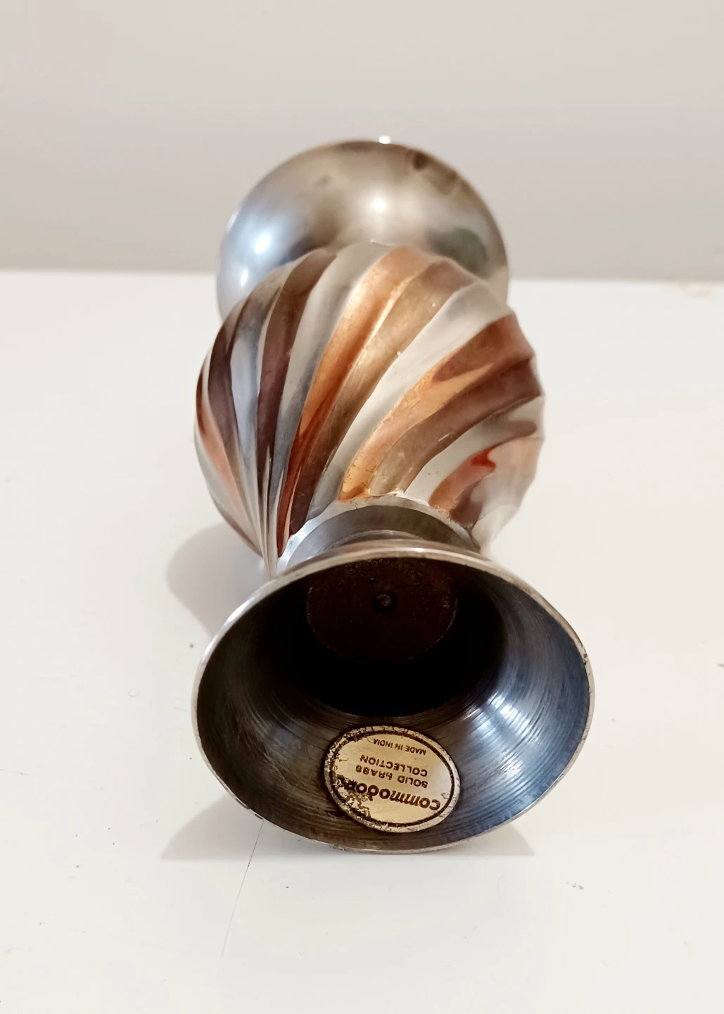Vtg Commodore Handmade Solid Brass Vase - photo 3
