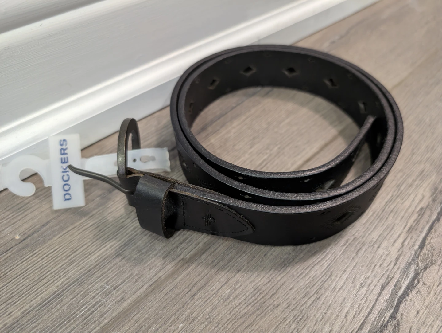 NWT - Women's Dockers Leather Black Belt Size XL (16-18)