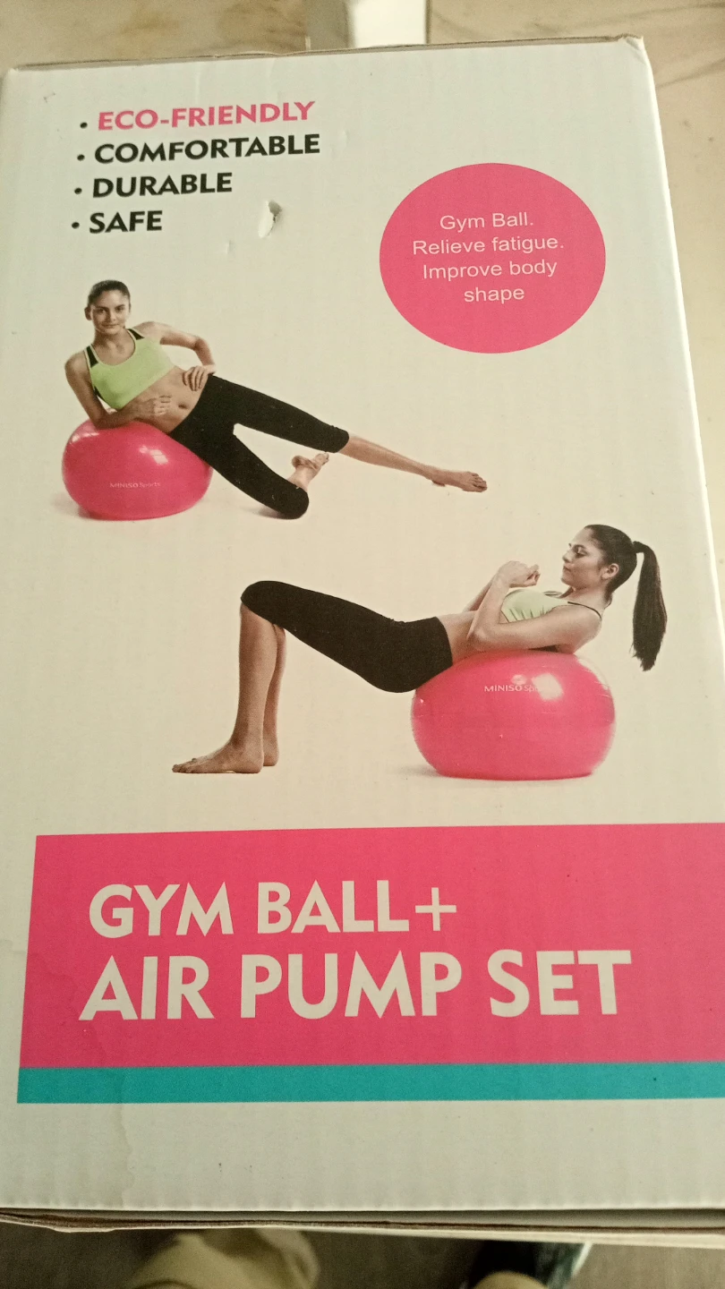 MINISO Sports Gym Ball + Air Pump Set - 65cm - photo 4