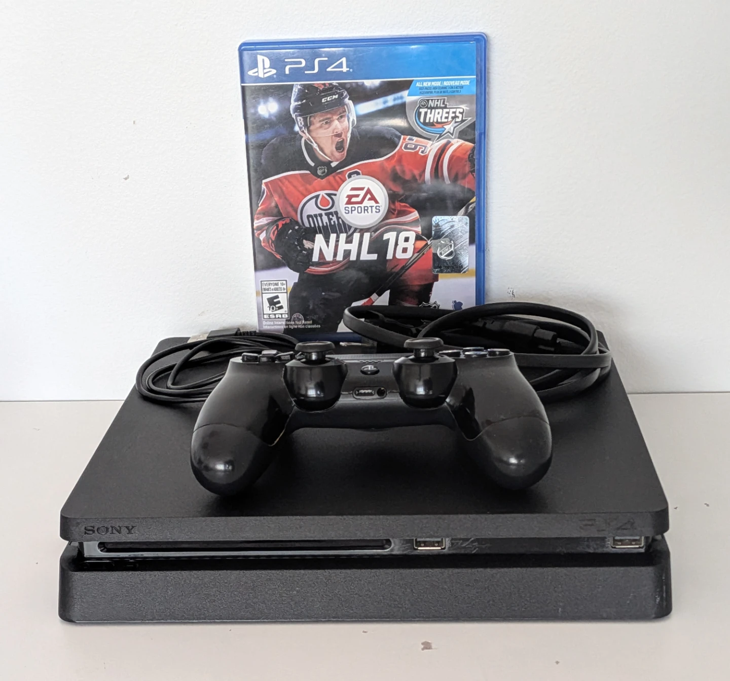 PS4 Slim 1TB Bundle w/ Controller, Cables + NHL 18