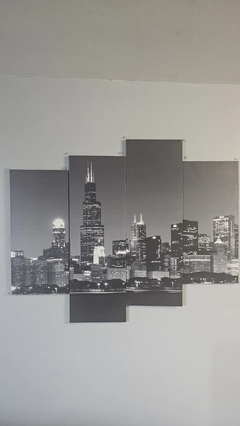 4-Piece Chicago Skyline Canvas Wall Art Set