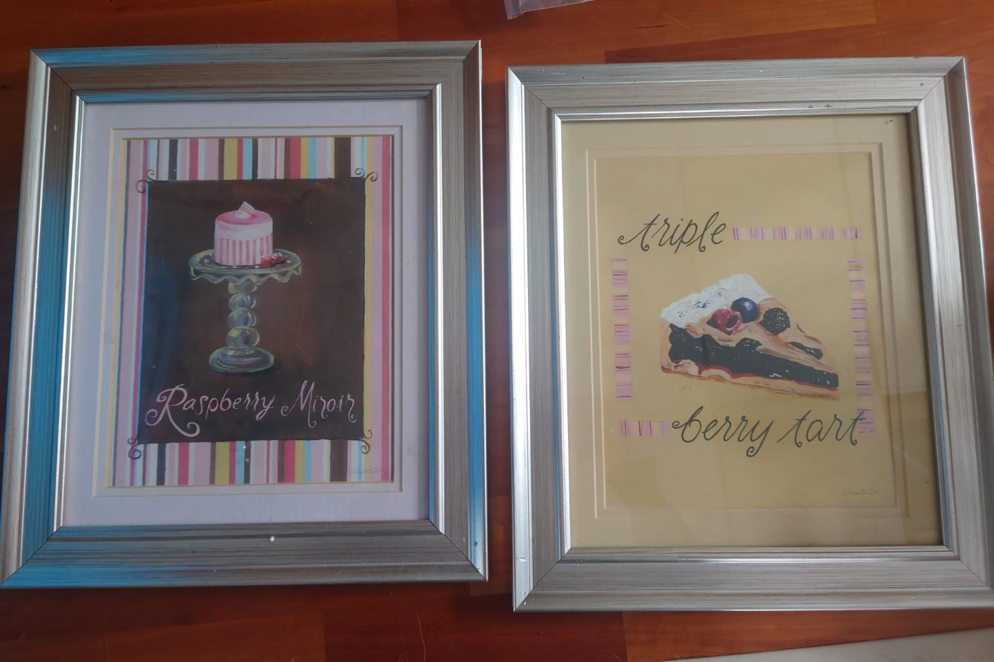 Set of 2 Framed Prints - Raspberry Miroir & Berry Tart