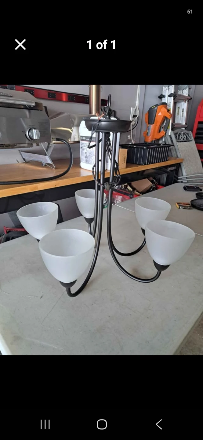 5-Light Chandelier with Frosted Glass Shades
