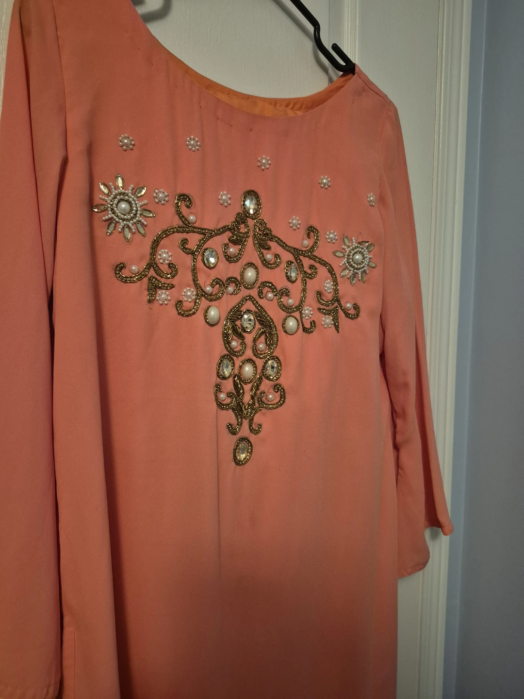 Embellished Coral Tunic Top plus pants - photo 3