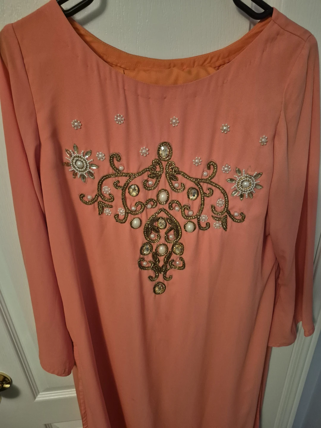 Embellished Coral Tunic Top plus pants - photo 4