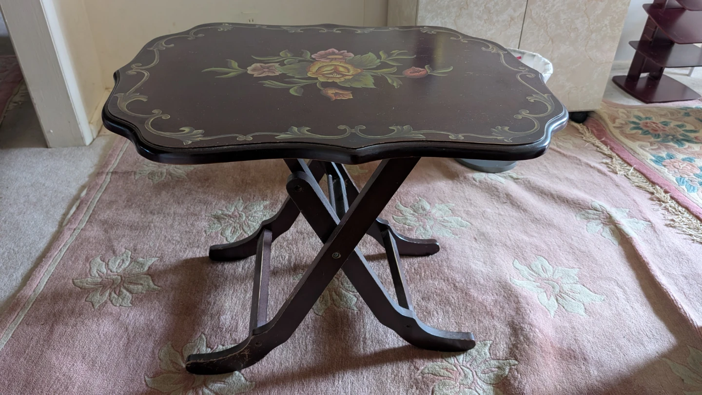 Vintage Floral Folding Tray Table