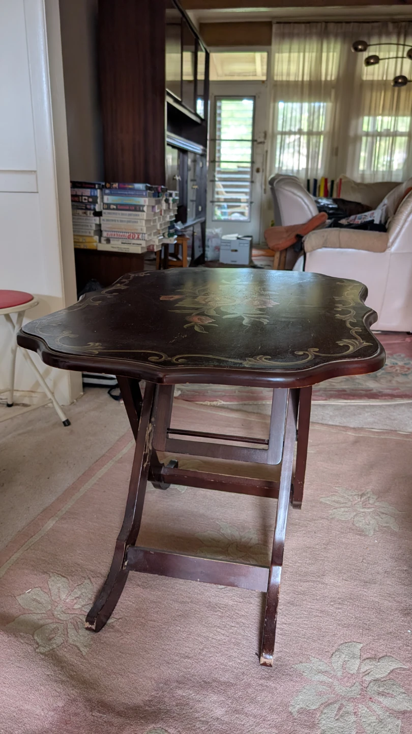 Vintage Floral Folding Tray Table - photo 2