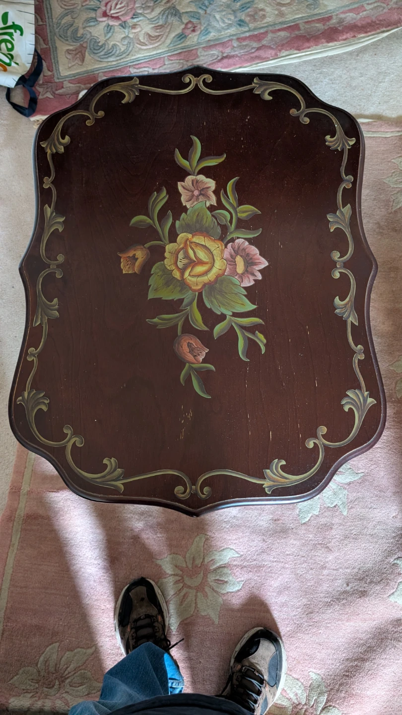Vintage Floral Folding Tray Table - photo 3