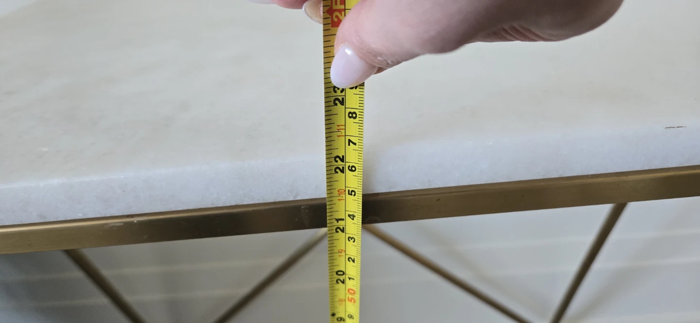 Marble Top Side Table with Gold Metal Base - photo 2