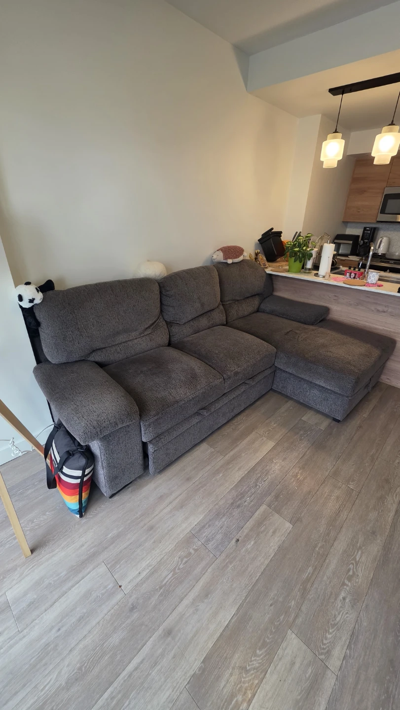 Grey Sectional Sofa with Chaise and Storage - photo 2