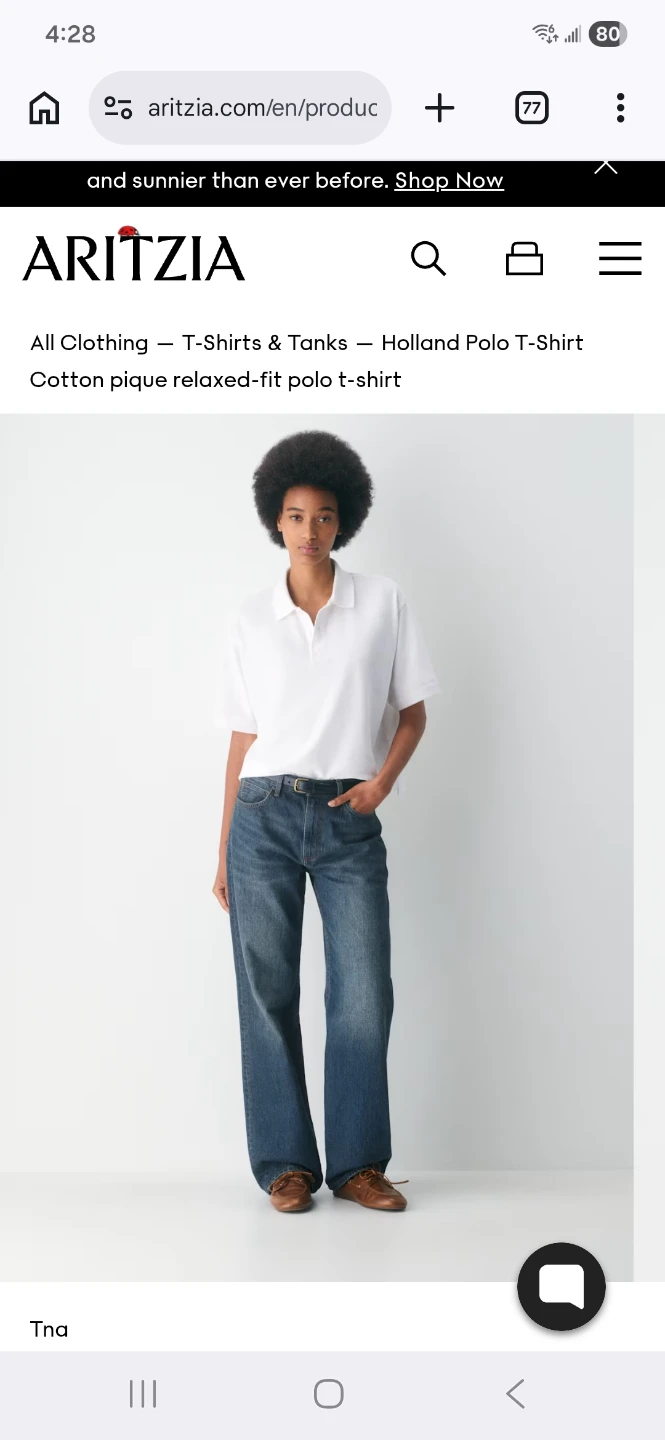 Aritzia TNA Holland Polo T-Shirt - photo 2