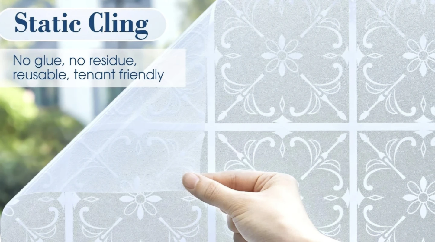 Decorative Frosted Glass Window Privacy Film, 17.5"x78.7" - photo 3