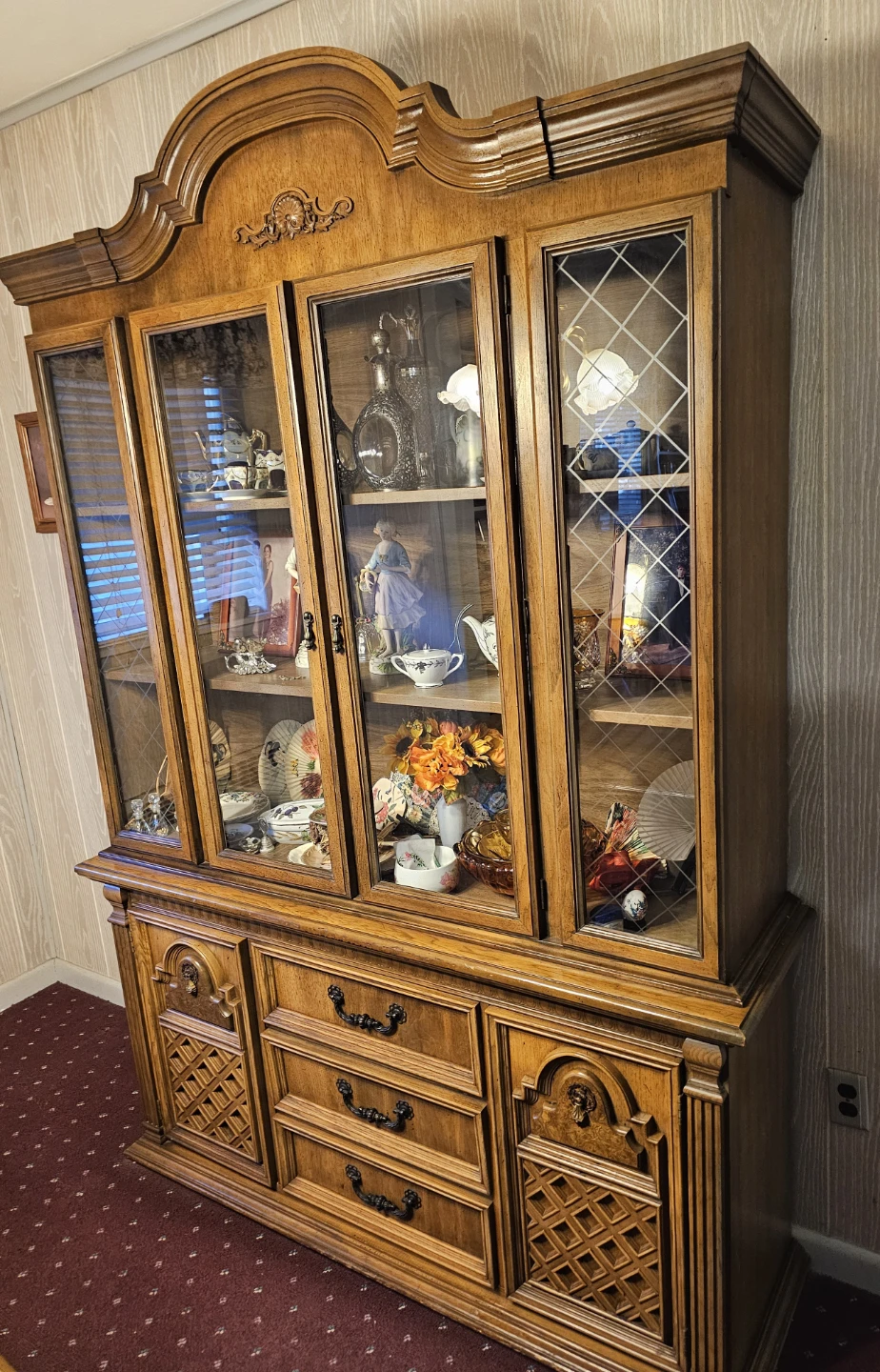 Vintage Wood Dining room set: table, chairs, China closet - photo 2