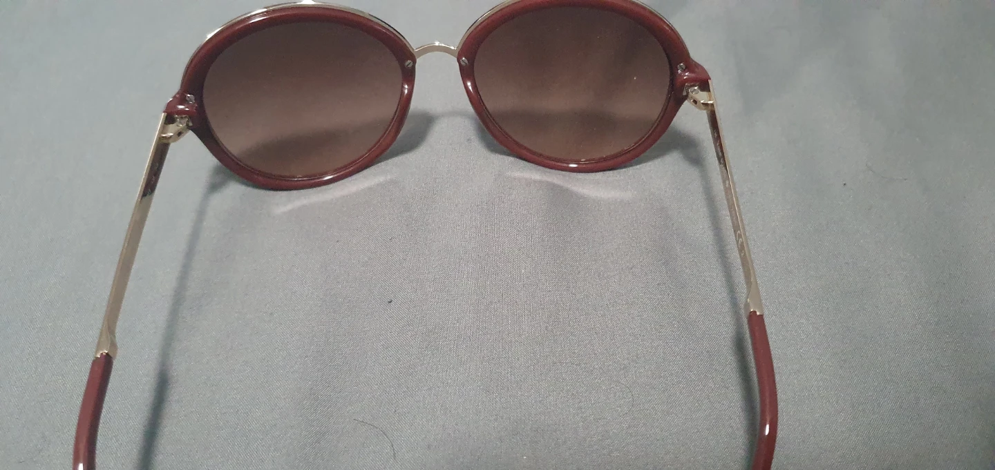 Women's Oval Sunglasses - Burgundy & Gold - photo 2