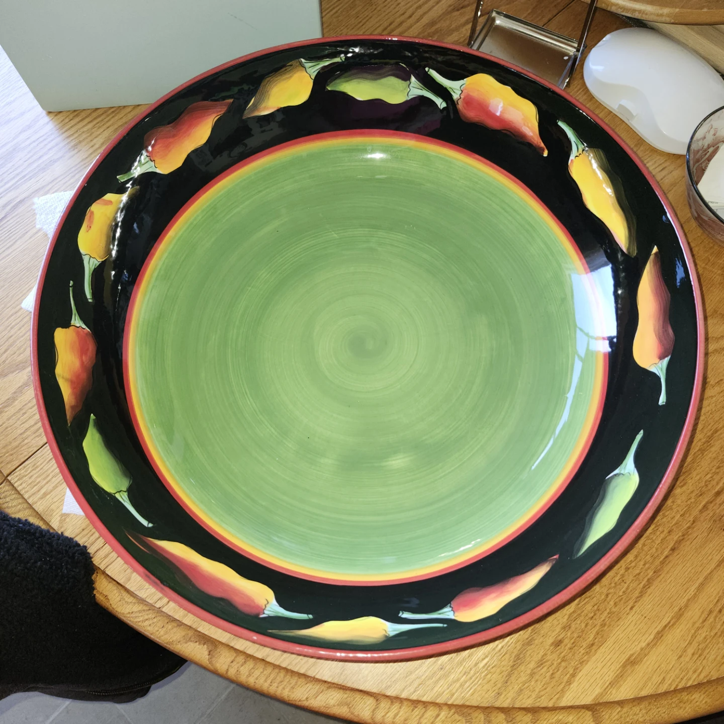 Clay Art Fiesta Hand Painted Serving Bowl