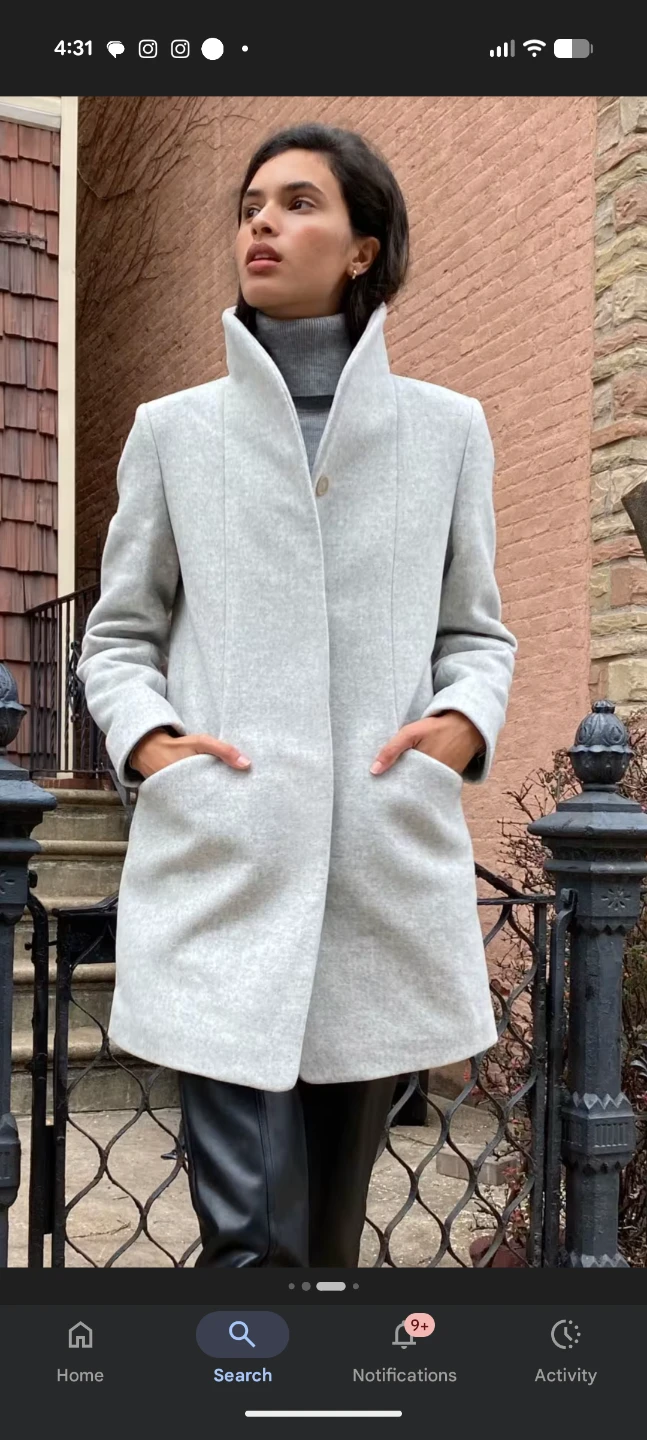 Wilfred Cacoon Light Grey Wool Women's Coat - photo 2
