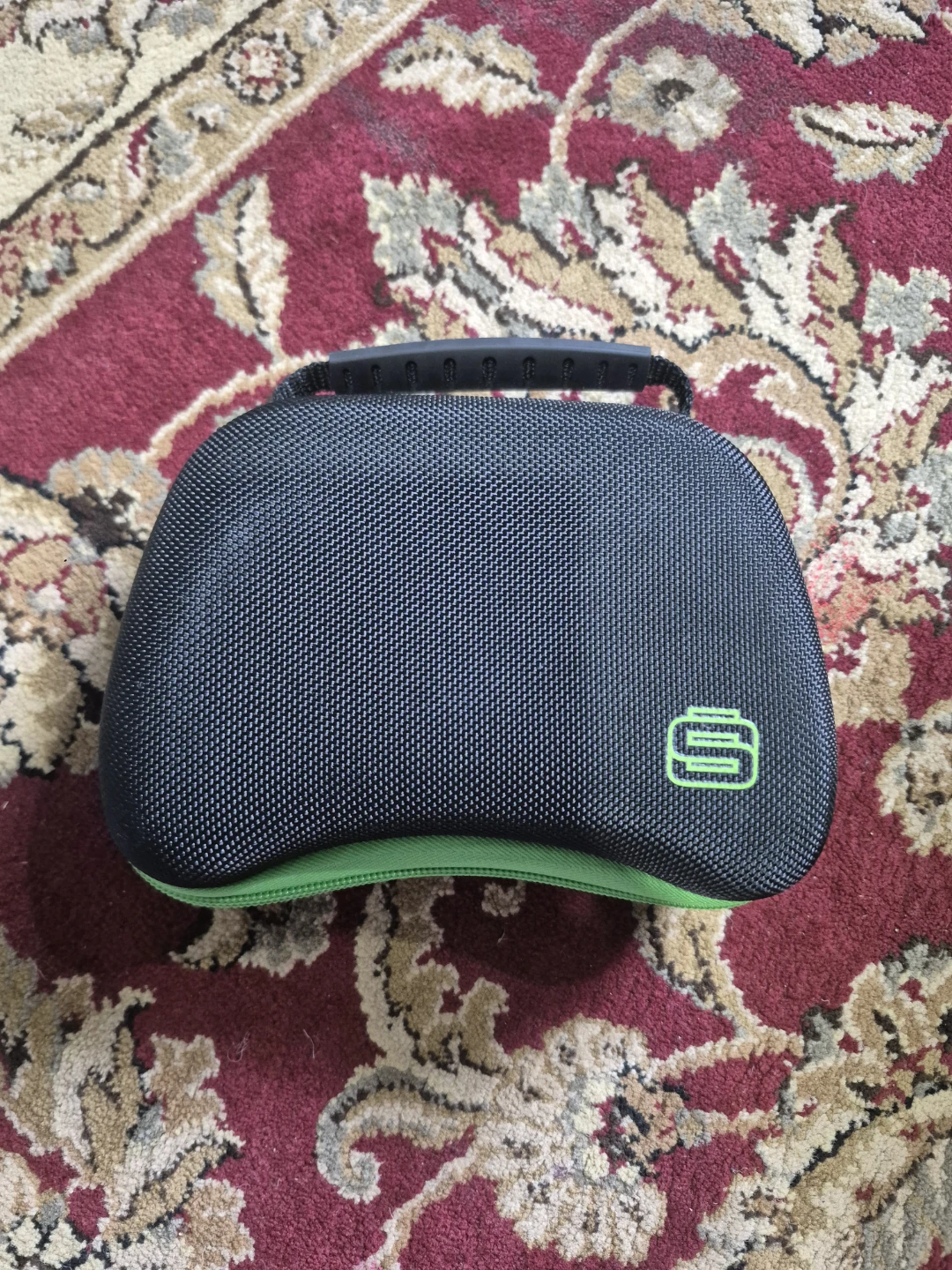 Controller Carrying Case with Green Zipper and Logo