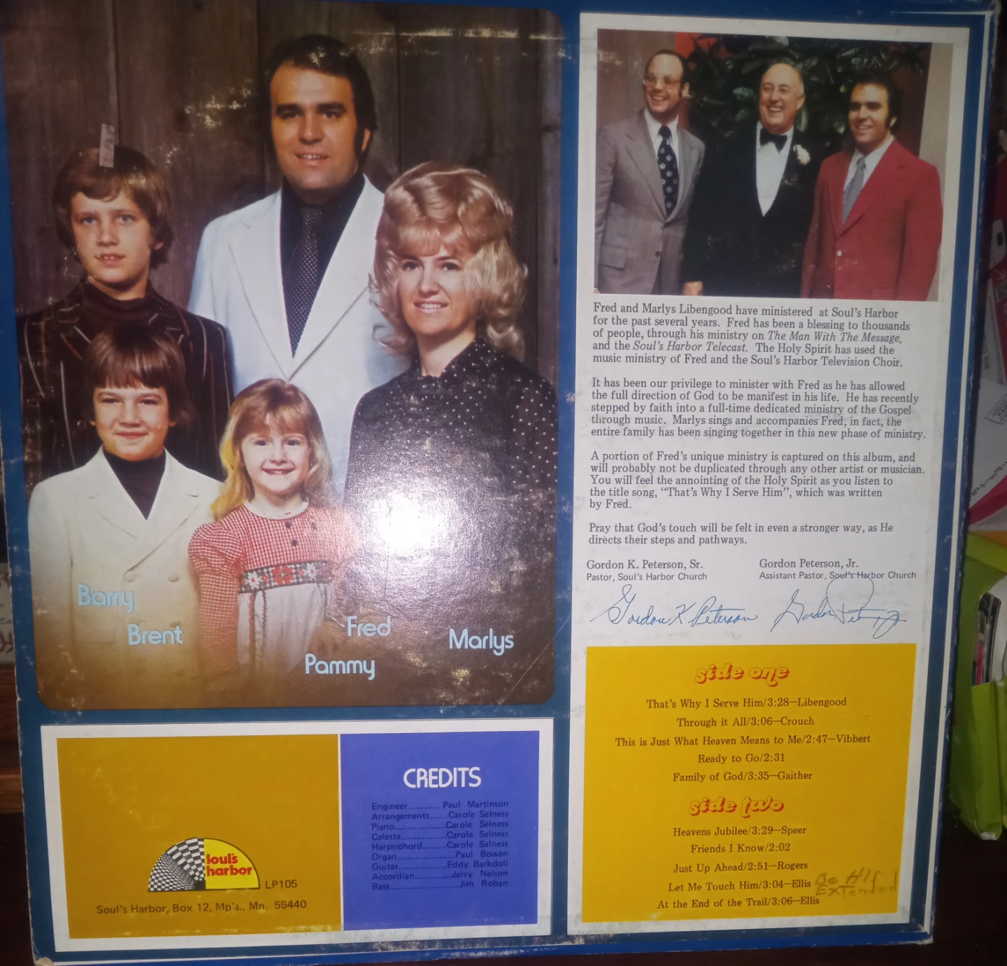 Signed Fred Libengood That's Why I Serve Him Record LP - photo 2