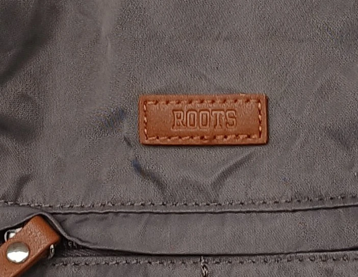 Roots Backpack - Grey Nylon with Brown Faux Leather Accents - photo 2