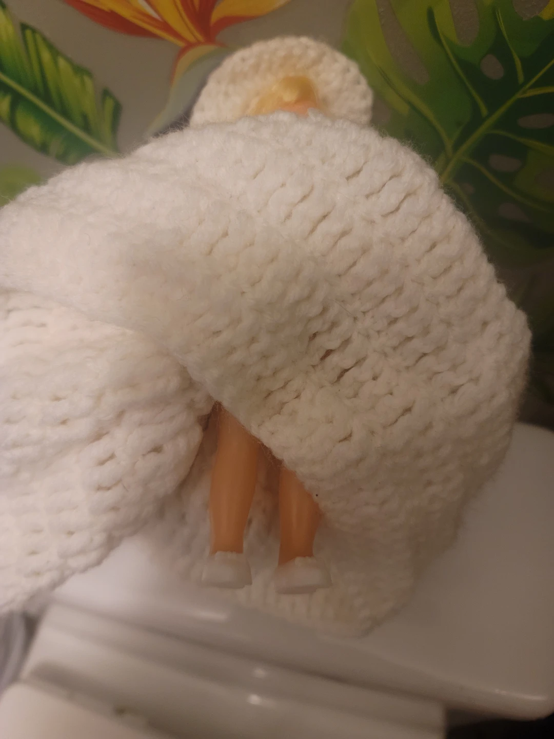 Crocheted Doll Toilet Paper Cover - photo 2