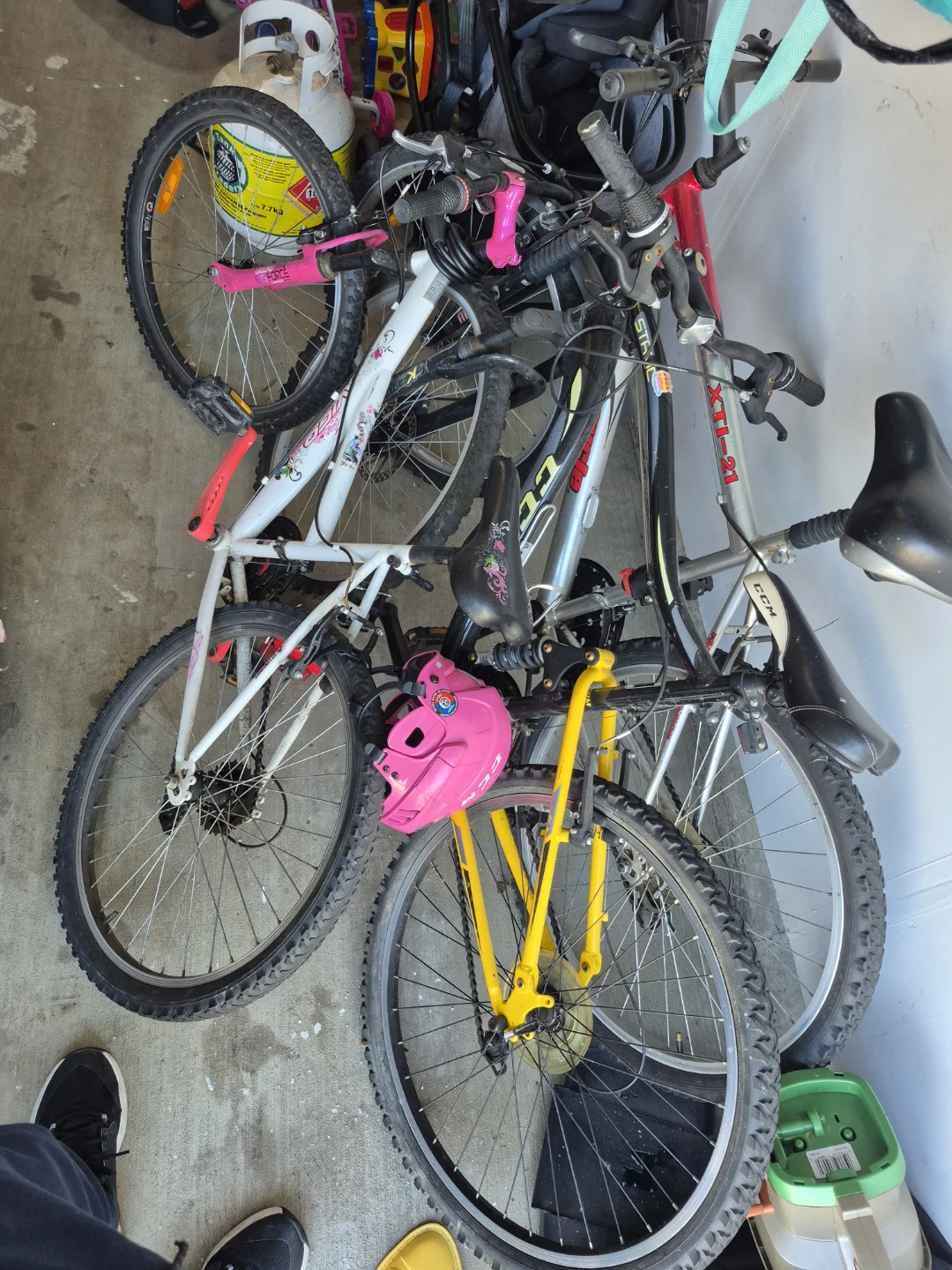 Kids Mountain Bikes - Pink, White, Yellow