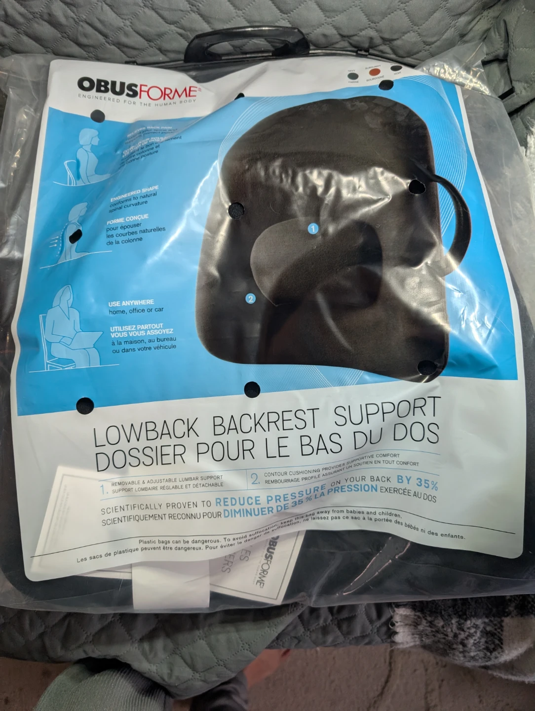 New ObusForme Lowback Backrest Support