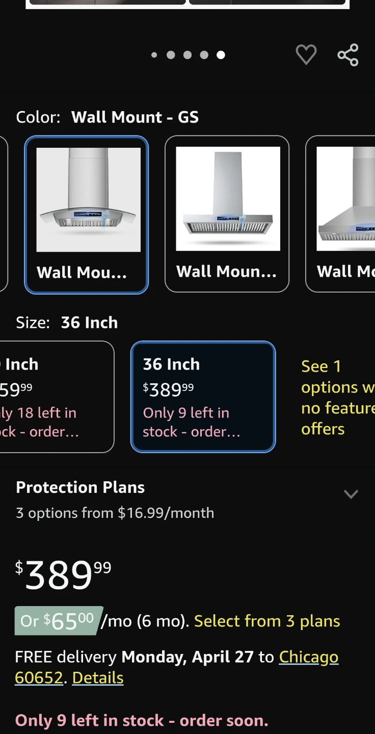 36 Inch Stainless Steel Wall Mount Range Hood - photo 2