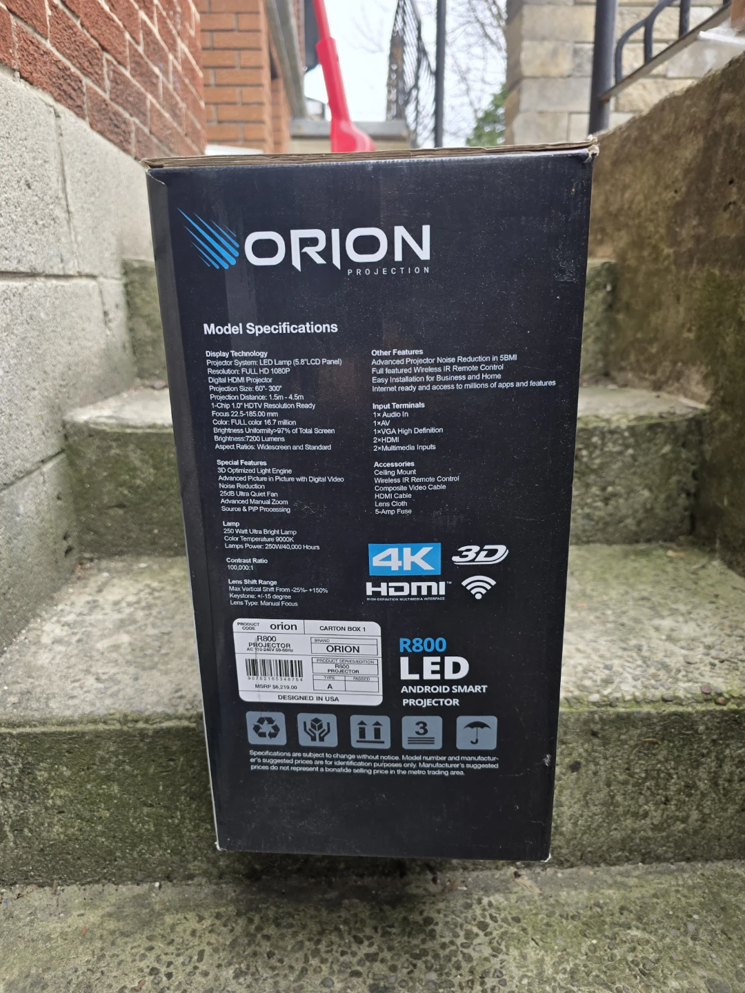 ORION R800 LED Android Smart Projector + Project Screen