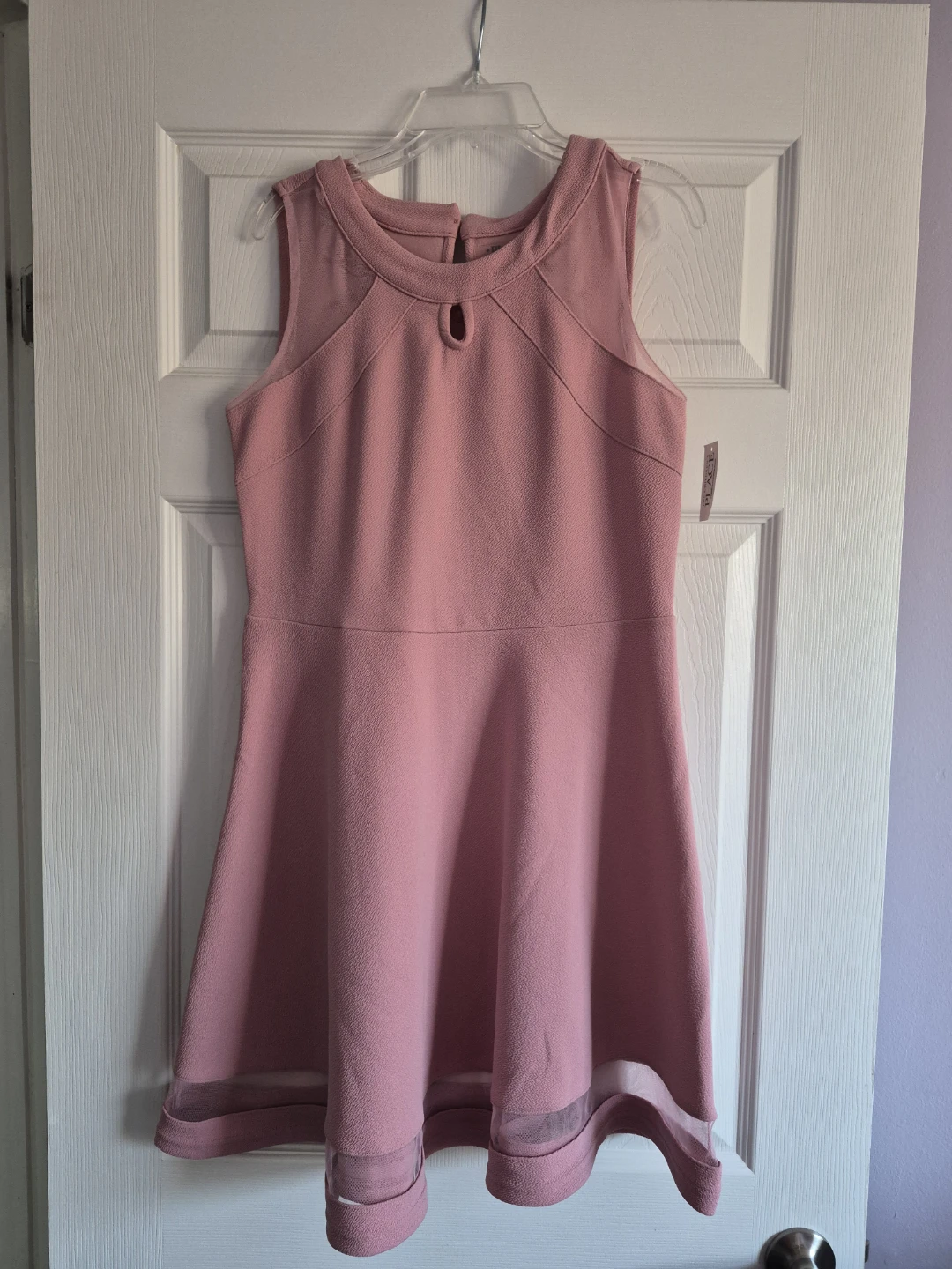 Gilrs Pink Sleeveless Fit and Flare Dress - Size 14-16