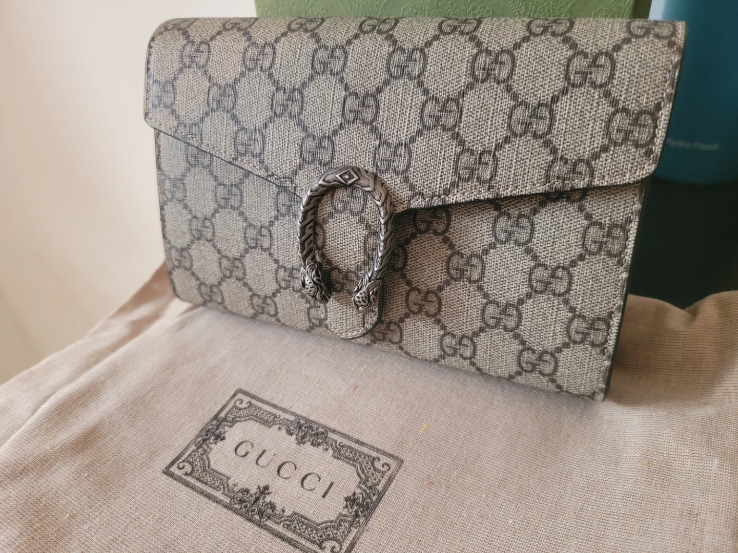 Authentic Gucci GG Supreme Dionysus Wallet On Chain