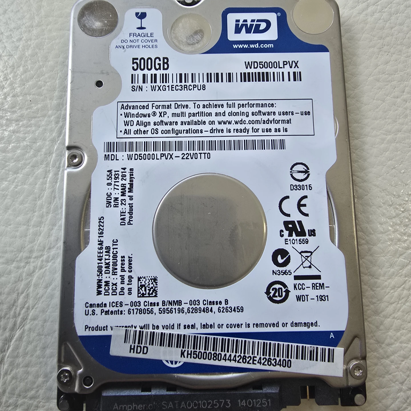 WD Blue 500GB 2.5 inch Internal Hard Drive