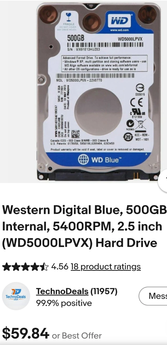 WD Blue 500GB 2.5 inch Internal Hard Drive - photo 3
