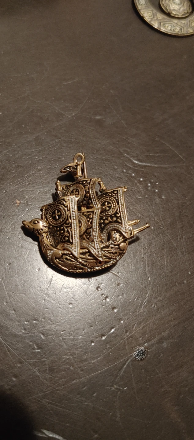 Vintage Viking Ship Brooch