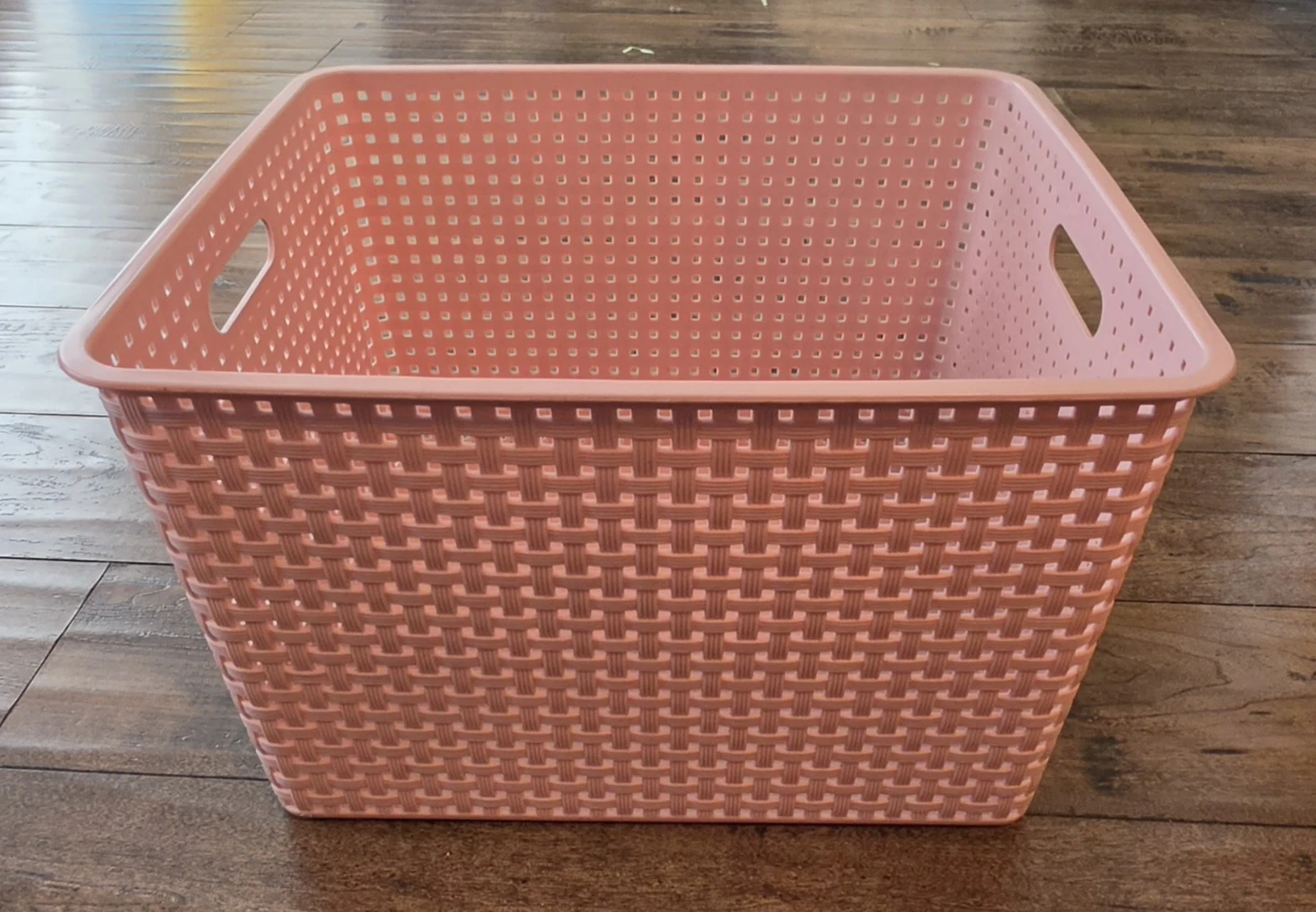 Pink Plastic Storage Basket with Handles - photo 2