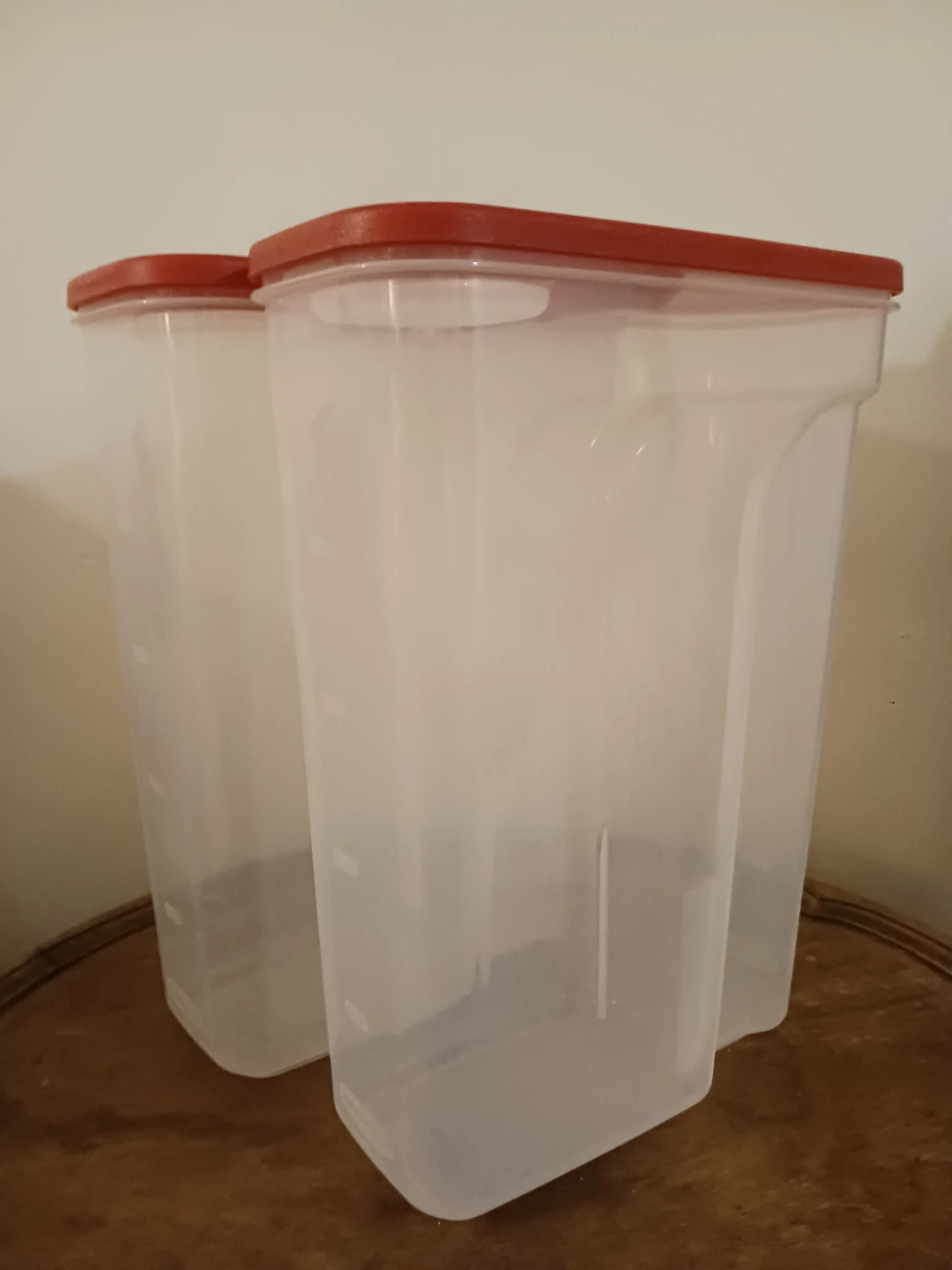 2 Extra large plastic cereal containers