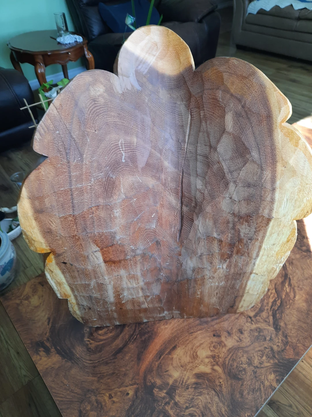Large Carved Wooden Chief Head Sculpture - photo 4